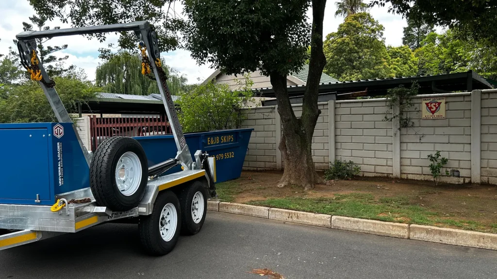 E & JB Skips mini skip delivered on site